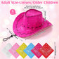 Zhanmai 12 Pieces Cowboy Hats And Bandanas Bulk Western Cowboy Cowgirl Hats Costume Party Favors(Multicoloured 2)
