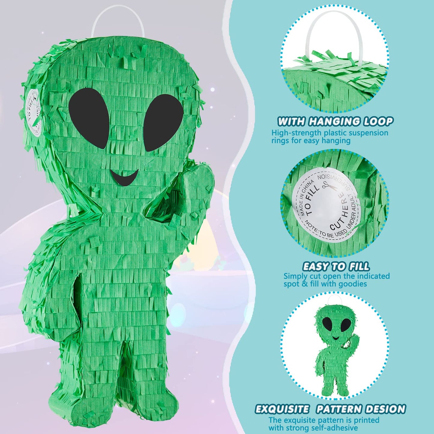 Lewtemi Piata Party Decorations with Stick Blindfold and Confetti for Party Decorations Centerpiece, Photo Prop, Birthday, Funny