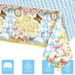 Rejoice Bunny 3Pcs Wonderland Themed For Girls Kids Baby Shower 1St 2Nd Birthday Party Decorations Tea Party Table Cover Disposa