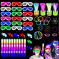 161 Pcs Glow In The Dark Party Supplies, Light Up Party Favors With 100 Glow Sticks, 16 Foam Glow Sticks, 16 Led Glasses, 16 Fin