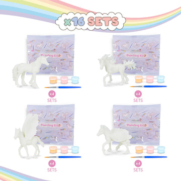 Unicorn Party Favors Painting Kit Pack 16 - BONNYCO | Pinata Stuffers, Kids Party Favors, Prizes for Kids, Unicorn Party Supplie