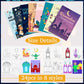 Zhanmai 48 Pcs Ramadan Coloring Book Bulk with Stacking Crayons Ramadan Moon Star Holiday Activity Book Eid Mubarak Coloring Boo