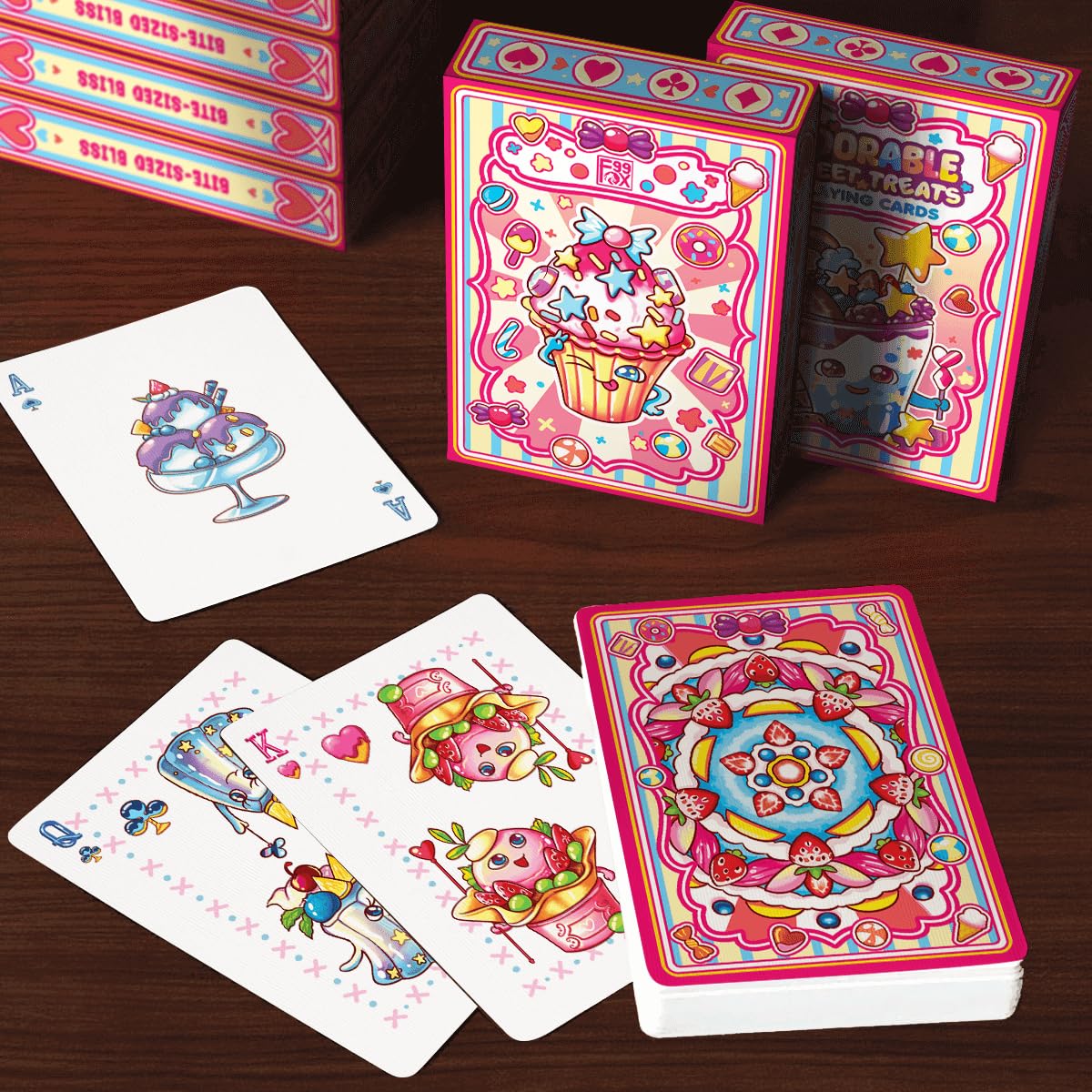 99Fox Adorable Sweet Treats Playing Cards Cute Food For Adults Friends Family Games