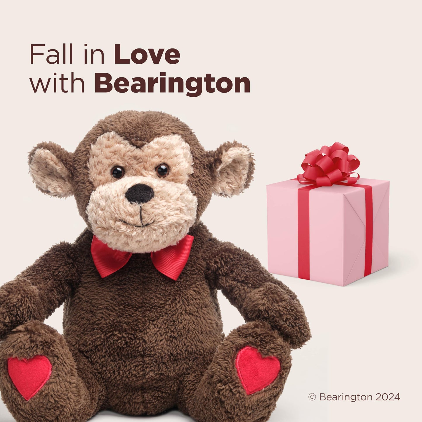 Bearington Monkey Plushies Valentine'S Day Stuffed Animals 6 In Ideal For Valentine'S Gift For Kids