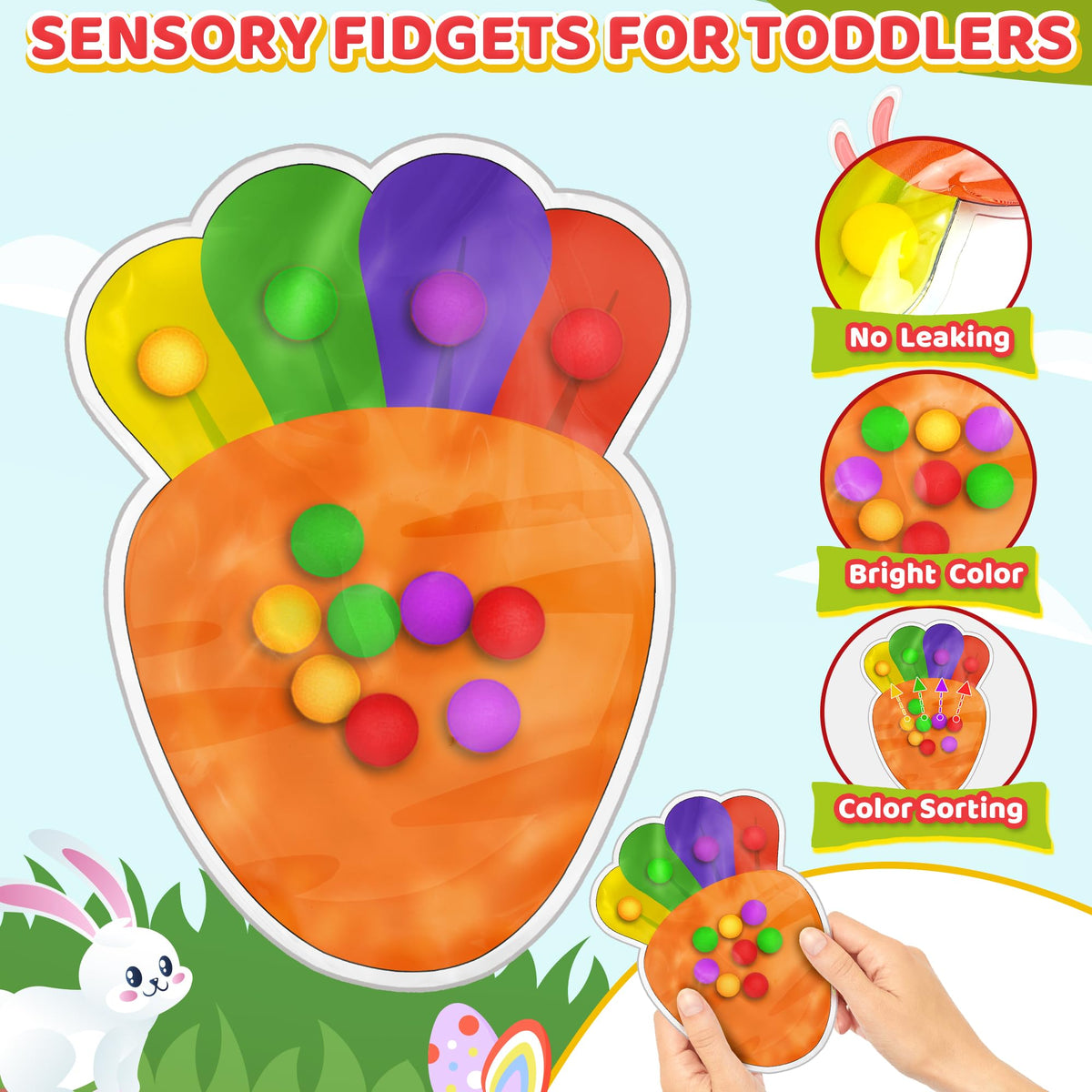 Color Sorting Fidget Carrot Color Sorting Sensory Toys, Airplane Travel Activities For Todd ...