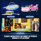 Lumibricks Interstellar-Diner Lighting-Building-Bricks City Set - 2188 Pcs Road UFO Drive-in Restaurant Modular Collection LED Light Space Car Restaurant Set for mature-themeds and Travelling Enthusiasts