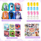 Jerify 91 Pcs Cat Birthday Party Favors Decoration Cat Party favor bags Fillers Drawstring Backpack Bracelets Squeeze Kids Toys
