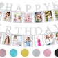 Sweet 16 Birthday Decorations Photo Banner In Silver Pre-Assembled - Sweet 16 Banner With Sixteen Photo Card Frames Party Suppli