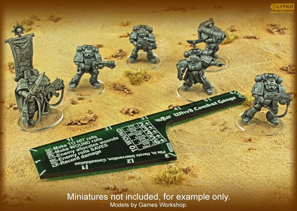 Litko Close Combat Gauge | Compatible With Warhammer 8Th Edition | (Translucent Green)