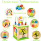 Woodmam Wooden 7-In-1 Activity Cube| Montessori Toys For 1 2 3 Year Old Toddlers| Baby Educational Developmental Toys |One Year Old Boys Girls First Birthday Gifts |Bonus Sorting & Stacking Board