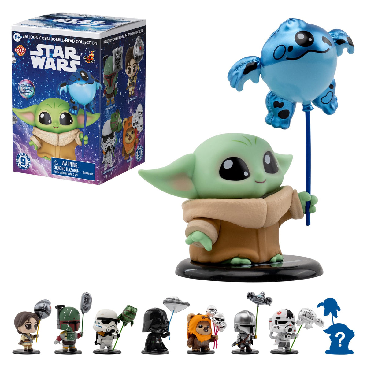 YuMe Star Wars Balloon Cosbi Bobble Head | Blind Box Collectible Mini Figure | Collect All 9 Characters (8 Plus 1 Rare Chase) | 