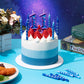 MTLEE 13 Pcs Video Game Birthday Candles Gaming Party Toppers for Cake Blue Purple Number Candle Battle Boys Birthday Cake Toppe