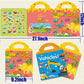 Ruson Reusable Sticker Book For Kids, 2 Sets Educational Learning Toys Travel Stickers Activity Books For Toddler Girls Boys Age 3+ Birthday Gifts - Vehicle & Dinosaur