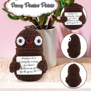 Toymis Mini Positive Poo Pocket Hug, 3.3Inch Interesting Knitted Wool Poo Doll Creative Cute Inspirational Poo Doll For Birthday Gifts Party Decoration Encouragement