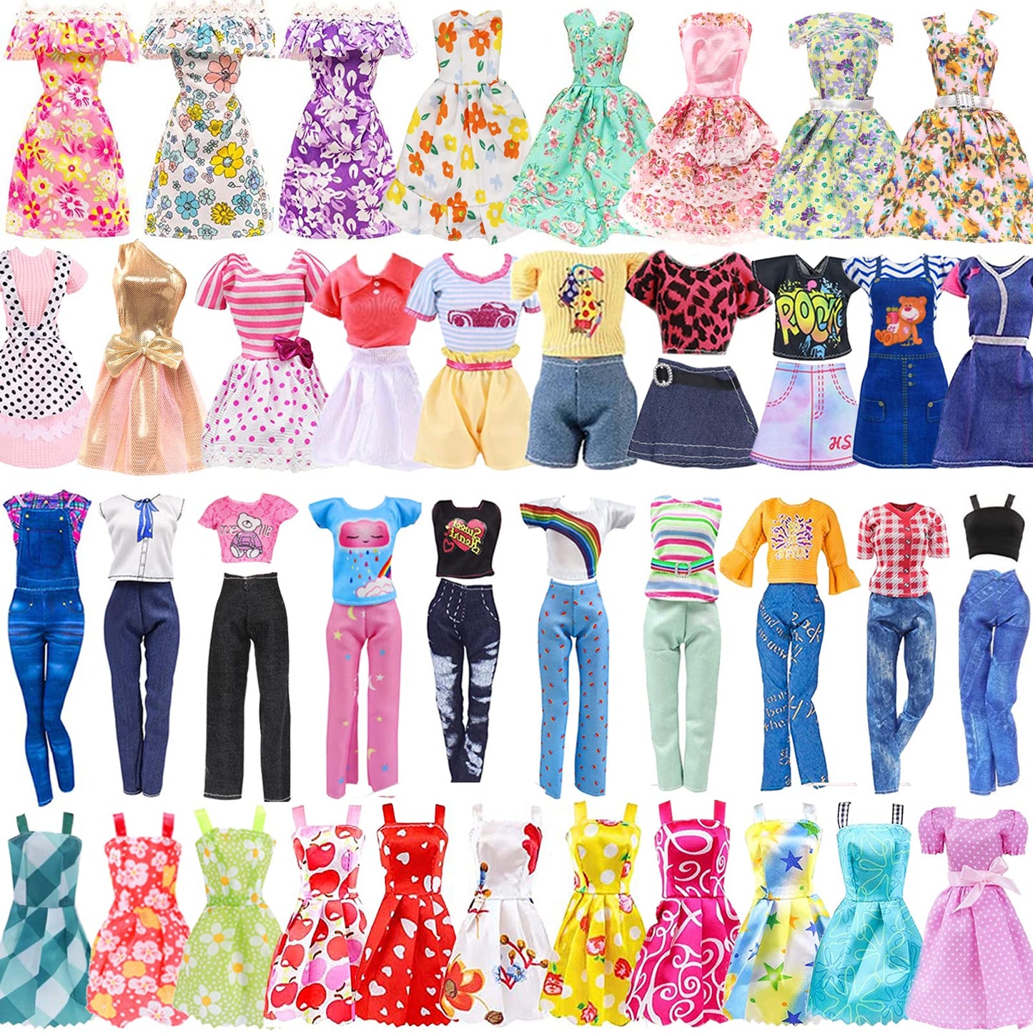 16 Pcs Doll Clothes And Accessories For Doll, 11.5 Inch Doll Outfit Collection Including 3 Short Skirts 2 Sequin Skirts 2 Sets 3