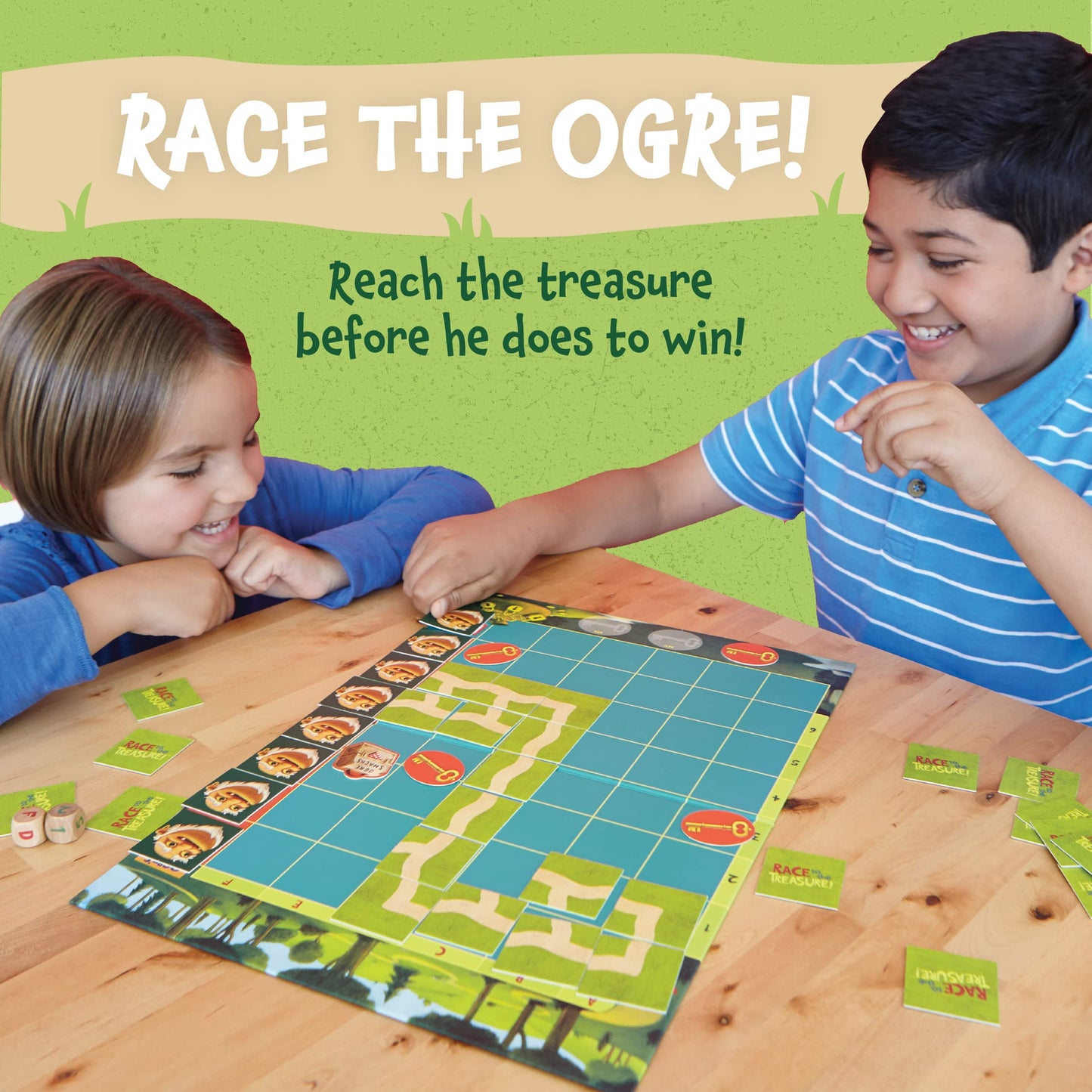Peaceable Kingdom Race to the Treasure! Cooperative Game for Kids, Ages 5+, Cardboard, 2-4 Players, Colorful Design