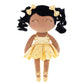 Gloveleya Baby Dolls Soft Snuggly Curly Hair Ballerina Doll First Baby Girl Gifts Plush Tanned Ballet Doll With Lace Mesh Dress Golden 14Inches Ballerina Series