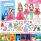 FLUXOJOY Magnetic Dress Up Dolls for Girls 48, Princess Mermaid Fairy Ballerina Dressing Up Kit, Foil Art Craft DIY Toy with 10