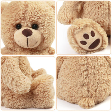 Lotfancy Teddy Bear Stuffed Animal, 15 Inch Brown Teddy Bear Plush Toy, Cute Hugging Gift For Kids On Christmas Valentine'S Day, Easter Decoration