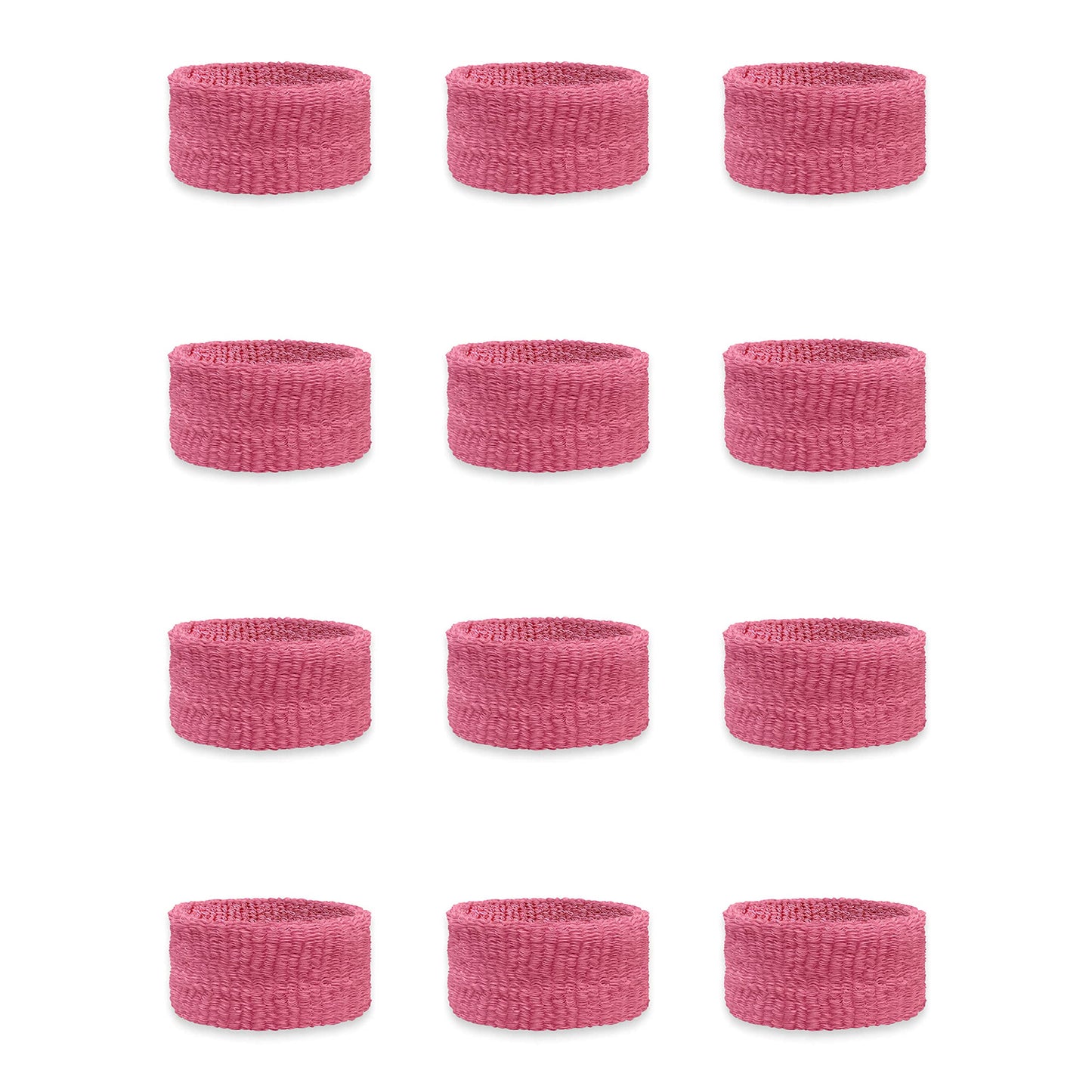 Couver Kids Children 1 Inch - Pink Cotton Terry Cloth Wristband for School, Church, YMCA Activities or evens(6 Pairs)