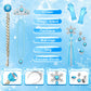 Luucio Frozen Costume For Girls, Princess Costume For Girls, Crown Accessories For Girls 3-10 Years, Halloween Role Play Kit