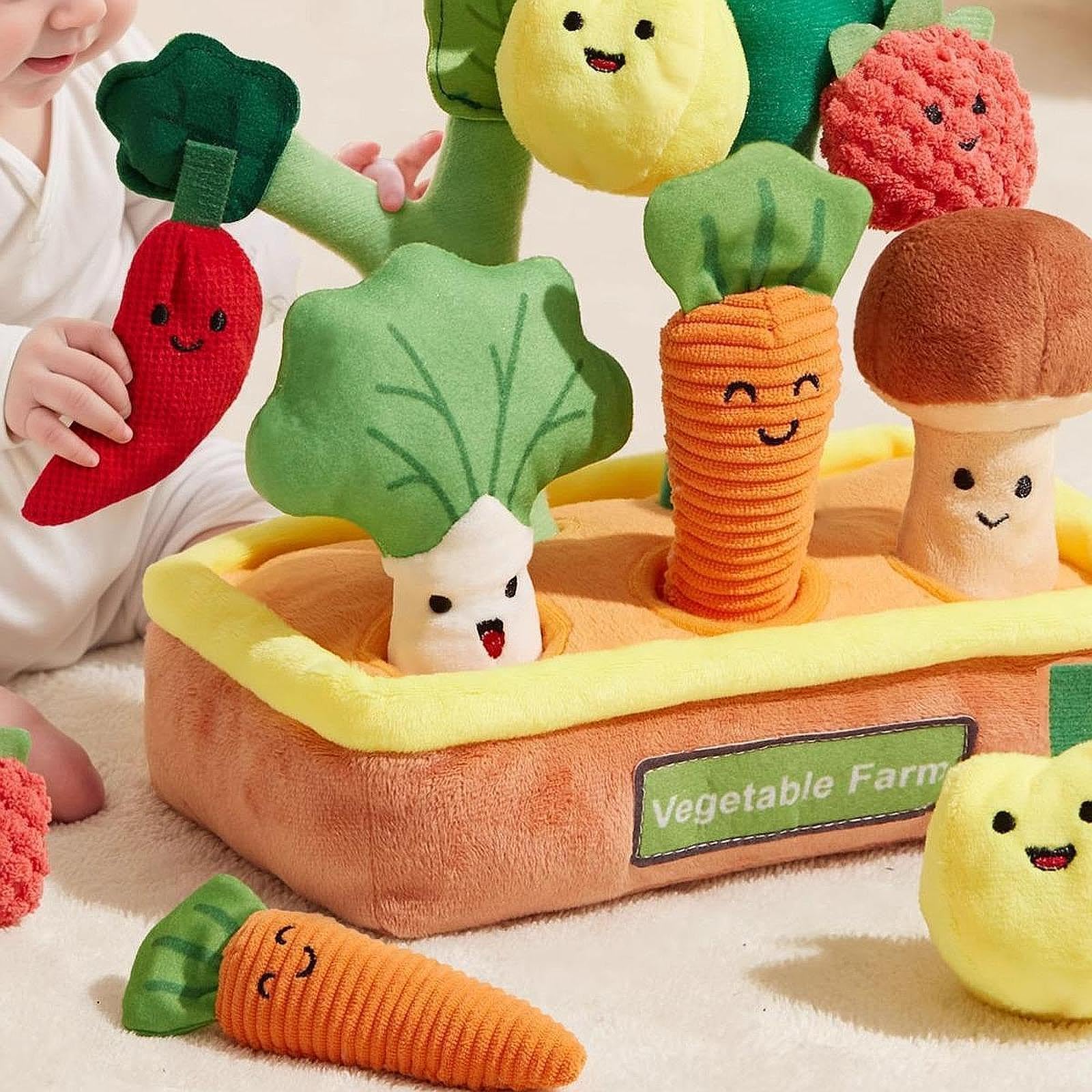 Trendivibe Sensory Toys Pull Vegetables Baby Toys For Toddlers Boys Girls 13 Years Old