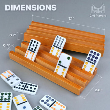 Queensell Domino Holders For Mexican Train - Domino Trays Set Of 4 - Mexican Train Accessories - Domino Racks From Mexican Train Game (Medium)