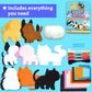 KRAFUN Easy Sewing Kit for Kids - 8 DIY Projects, Fabric, Puppy & Kitten, Model 89805, Arts & Crafts Gift for Boys & Girls