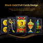 CDBXRA Spanish Playing Cards - Luxury Black-Gold Foil, Waterproof PVC - Original Briscas Cards from Puerto Rico, Mexican Deck (1 Pack)