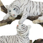Ebros 9.25' Wide Albino Bengal White Tiger Couple Playing By Curved Tree Branch Statue As Predator Forest Tigers Giant Cats Jungle Frolic Decorative Figurine Perfect For Shelves Desktops Accent