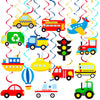 Transporation Hanging Swirls Transport Theme Birthday Decorations 20Pcs Transportation Party Hanging Streamers Truck Train Ceili