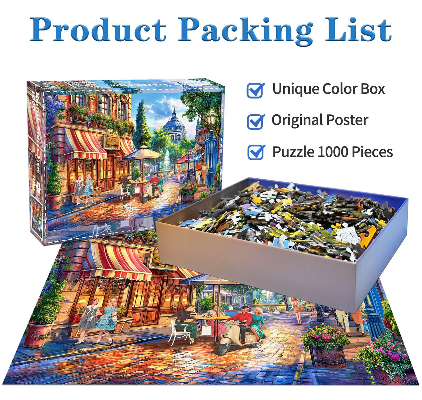 Jigsaw Puzzles for mature-themeds 1000 Piece Puzzle for mature-themeds 1000 Pieces Puzzle 1000 Pieces-European City Street View