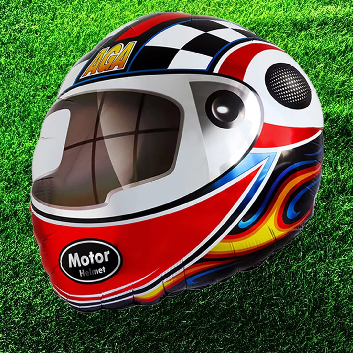 Stcomart 6 Pcs 20 Inch Motor Helmet Balloons For Boys Birthday Party, Race Car Theme Party Supplies