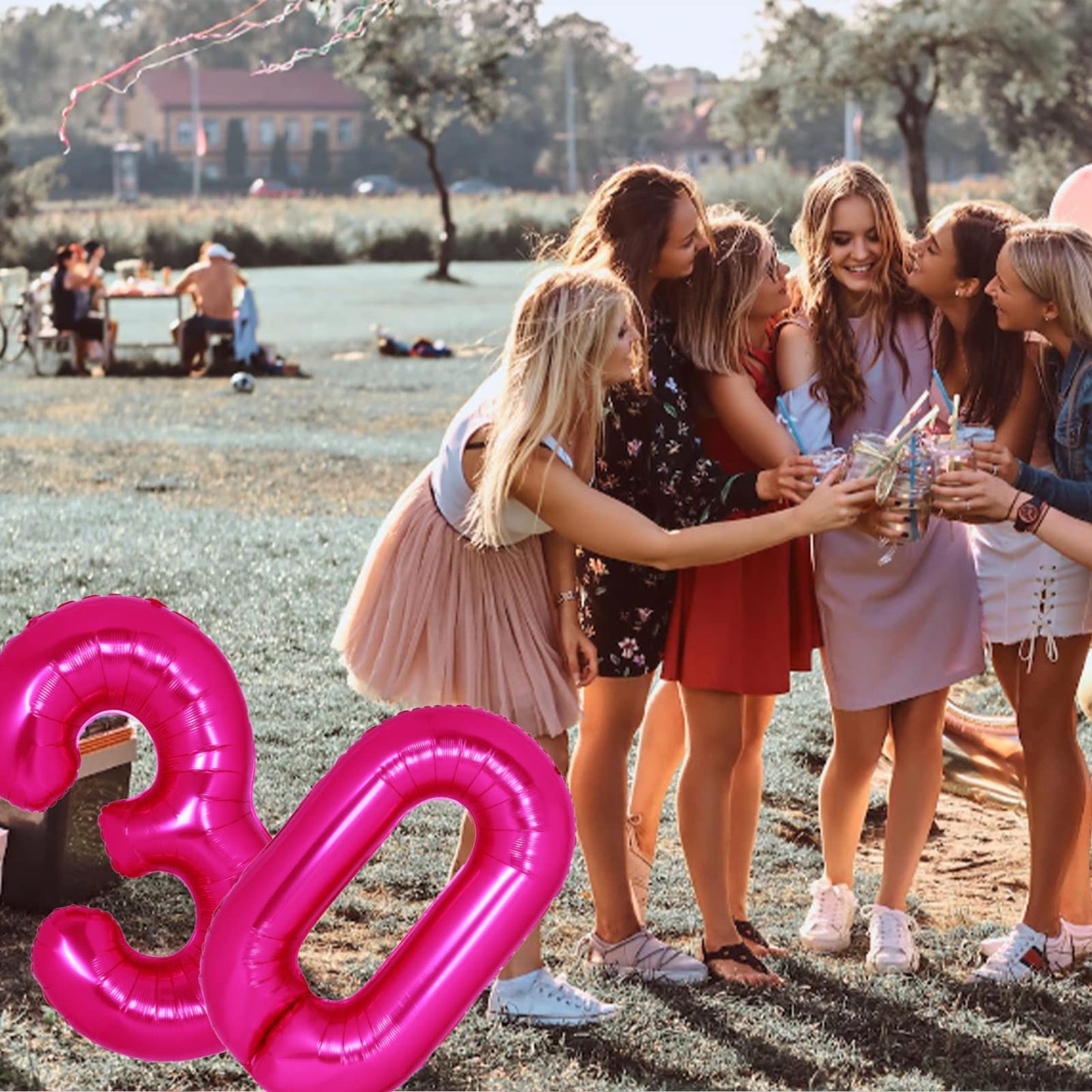 40 Inch Giant Hot Pink Number 3 Balloon, Helium Mylar Foil Number Balloons For Birthday Party, 3Rd Birthday Decorations For Kids