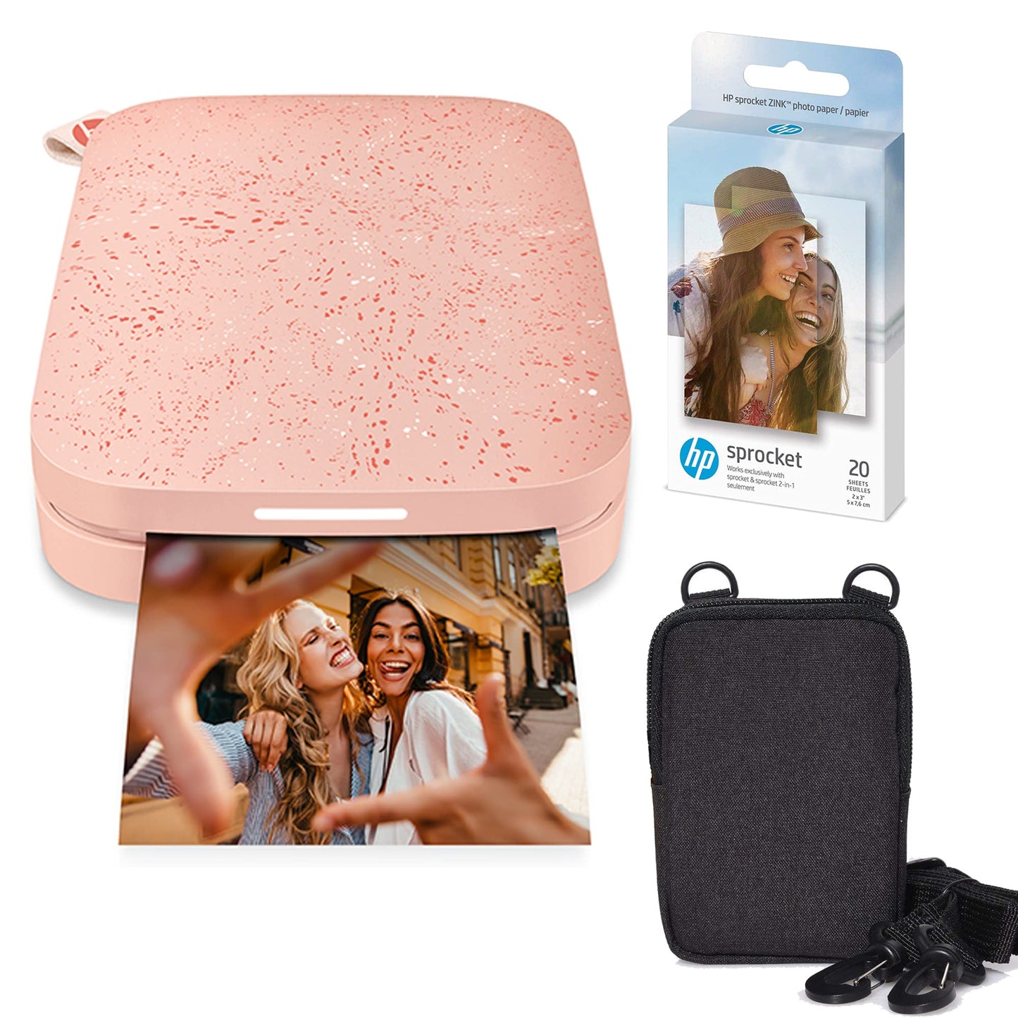 HP Sprocket Portable 2x3 Instant Color Photo Printer (Blush Pink) Zink Paper Bundle