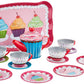 Schylling Cupcakes Tin Tea Set Multi-colored, Small