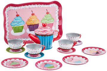 Schylling Cupcakes Tin Tea Set Multi-colored, Small