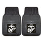 FANMATS 11038 U.S. Marines 2-Piece Heavy Duty Vinyl Car Mat Set, Front Row Floor Mats, All Weather Protection, Universal Fit, De