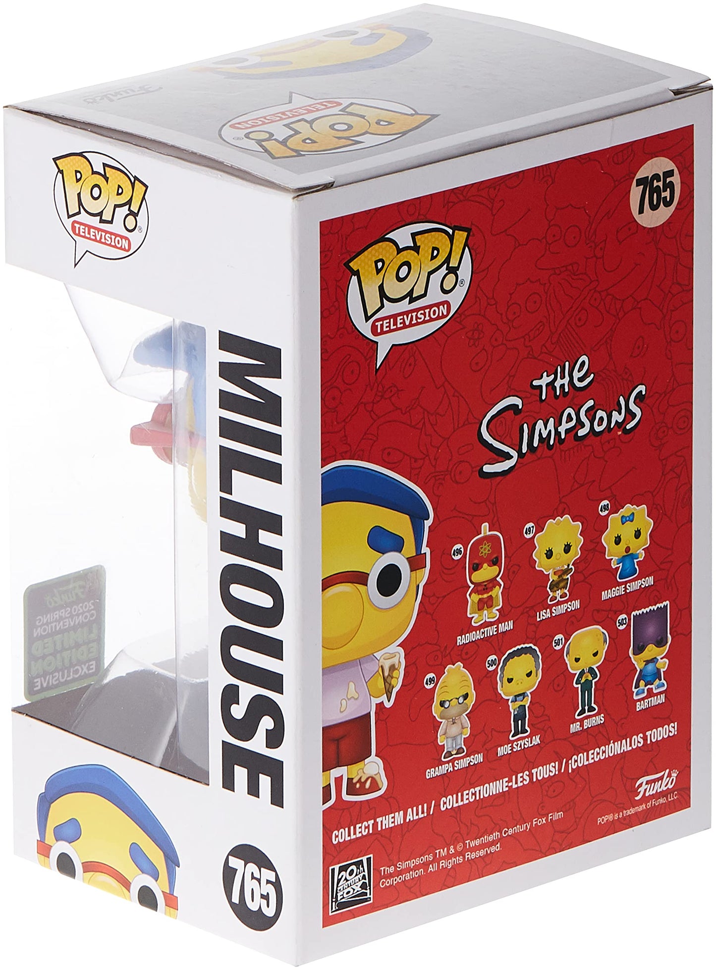 Funko POP! Milhouse (ECCC) Exclusive #765 - 3.75 inches, Multicolor, Plastic