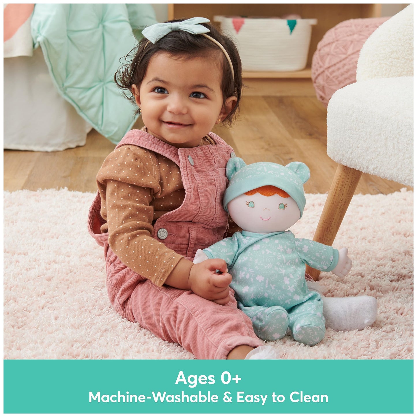 GUND Baby Doll, Sustainable Plush Toy Made from Recycled Materials, Green, 12”