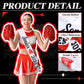 Vinsatin 6 Set Senior Sash - Glitter Cheer Hair Bow, Red White, 66.93 x 3.74 inches, Perfect for Senior Night Decor and Cheerleader Gifts