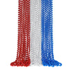 SHAOQINLIN 24 Pcs Patriotic Bead Necklaces, 4th of July Beads Necklaces Bulk 4th of July Accessories 33 Inch Metallic Red/Silver