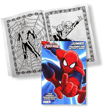 Superheroes Giant Coloring & Activity Book Bundle with 6 Assorted Books with Superhero Pin, Wristband, and More ~ Avengers, Spid