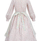 FCCAM Prairie Colonial Dress Girls Long Sleeve Pioneer Dress Costume Floral Pioneer Girl Laura Ingalls Wilder Pink L
