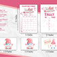 Bunco Valentine'S Day Theme Set. Gnome Vday Themed Bunco Game Kit Includes Score Sheet, Tally Sheet, Ghost Player, Bunco Card. F