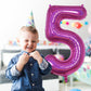 5 Balloons Number Laser Hot Pink, 40 Inch Mylar Number 5 Balloons Self Inflating For Women Anniversary Decor, Giant Foil Helium