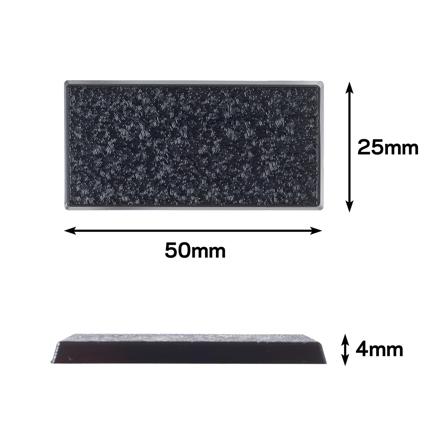 EasyPegs 25x50mm Textured Plastic Rectangular Bases Wargames Table Top Games 60 Count