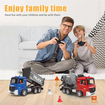 MLcnleS Remote Control Construction Vehicles Truck - RC Dump Truck and Remote Control Mixer Truck - 2 Sets Imaginative Play Toy