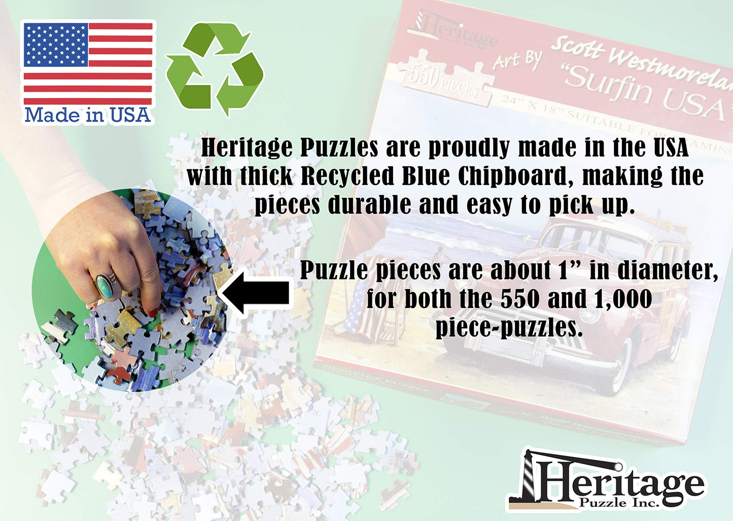 Heritage Puzzle O' Christmas Tree By William Mangum - 550 Pieces - 24'' X 18'' Finished Size