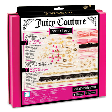 Make It Real Juicy Couture: Chokers & Charms Kit - Create 7 Unique Necklaces, 102 Pieces, 7 Trendy Chokers, 6 Juicy Charms, Twee